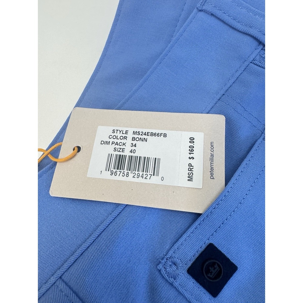 Peter Millar Crown EB66 Stretch Five Pocket Golf Pants BONN Blue Size 40x34 $160 - Picture 3 of 10